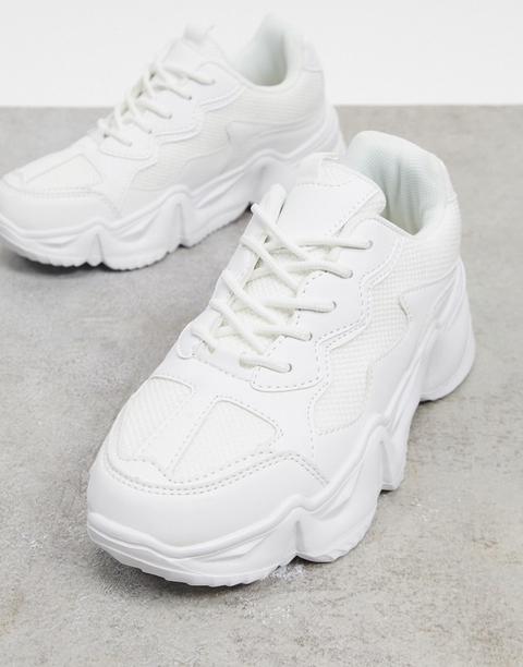 Truffle Collection Chunky Trainers With Exaggerated Sole In White