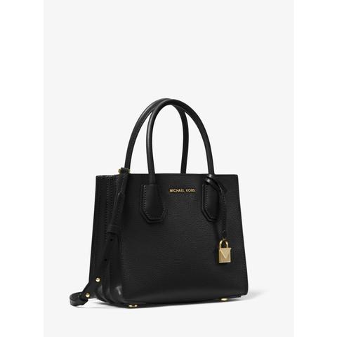 Mkbandolera Mercer Mediana Tipo Acordeón De Piel Granulada - Negro(negro) - Michael Kors