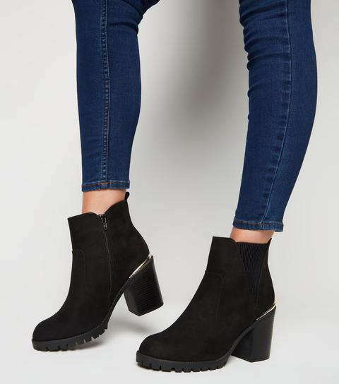 Wide Fit Black Suedette Cleated Boots New Look Vegan from NEW LOOK on 21 Buttons