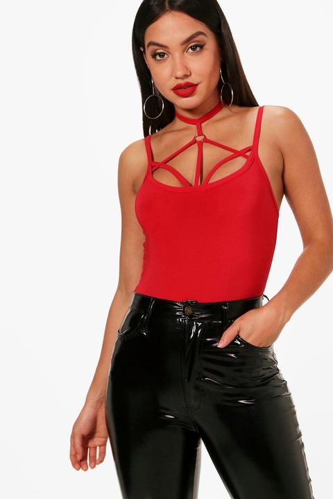 Ellie Strappy Front Ring Detail Bodysuit