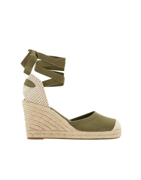 Cuña Yute Lazada Verde de Pull and Bear en 21 Buttons