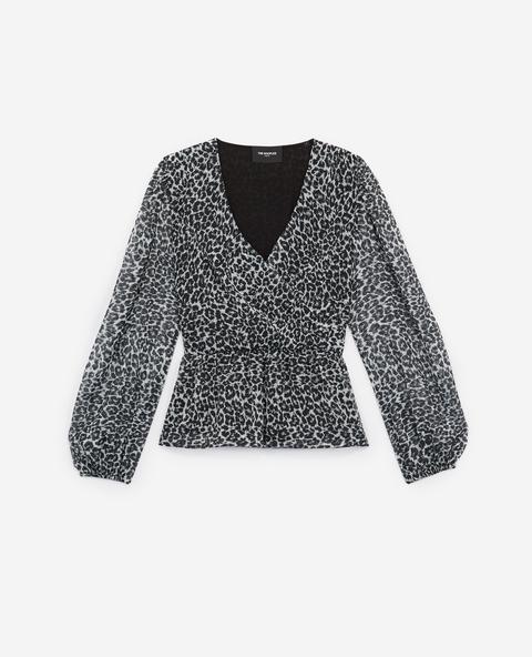 Top Croisé Imprimé Léopard Lurex