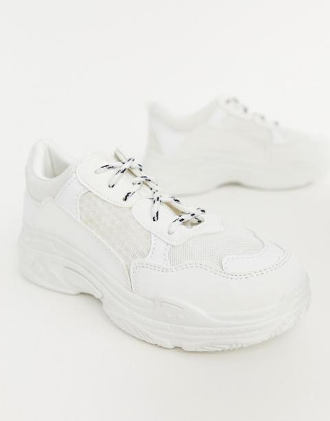 Public Desire - Fiyah - Baskets Chunky - Blanc