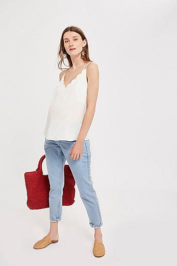 **gebleichte Mom Umstandsjeans - Bleach Denim