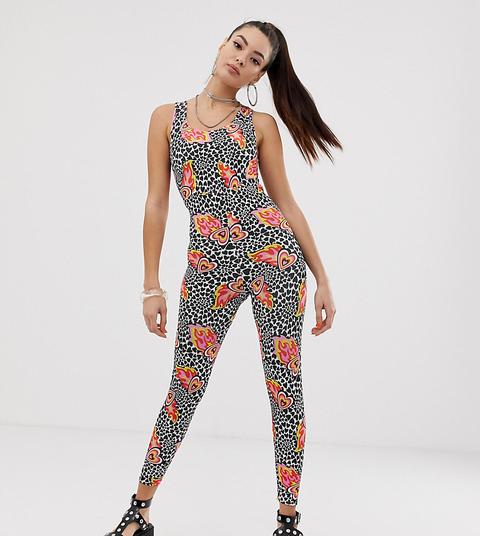 Jade Clark X Tara Khorzad Unitard With Cheetah And Heart Print