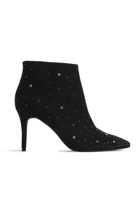 Botas Negras Con Punta Y Estrellas