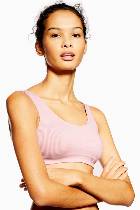 Womens Seamless Sporty Crop Top - Pink, Pink