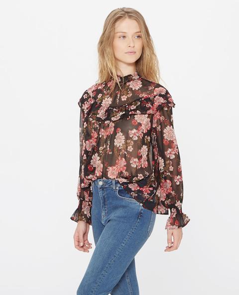 Blusa Transparente Estampada