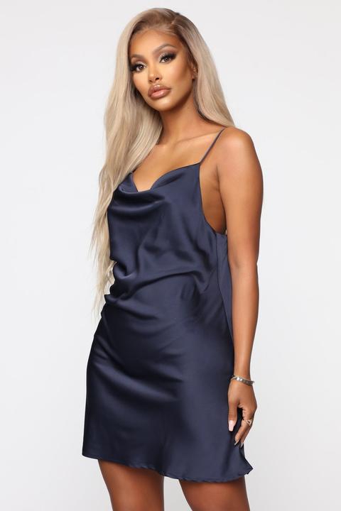Get What I Want Slip Mini Dress - Navy