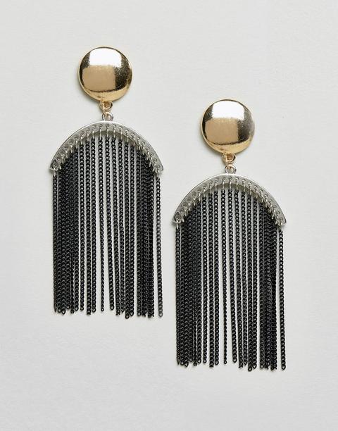 Pendientes Con Flecos De Metal Shimmy De Asos