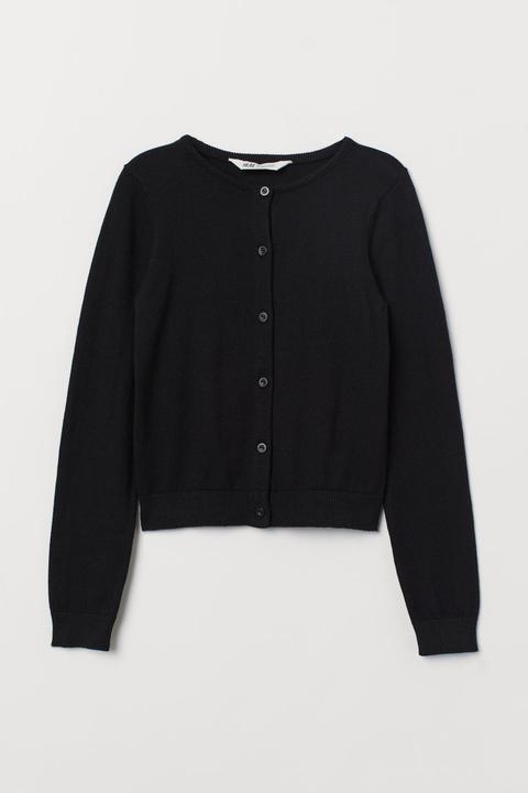 H & M - Cardigan In Maglia Fine - Nero