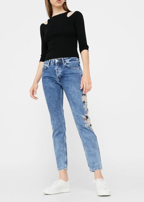 Jeans Straight Bordados Spring