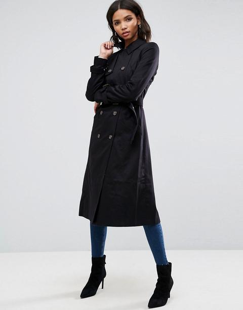 Asos - Trench Classico Lungo - Nero