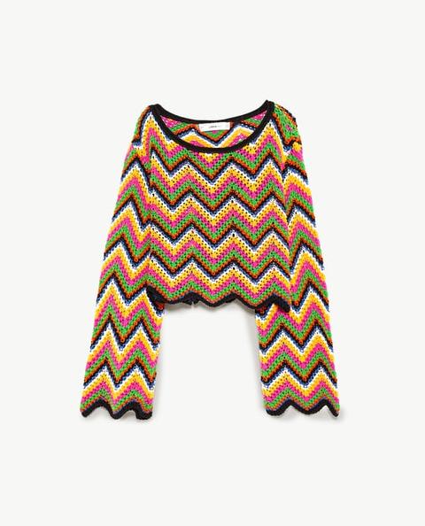 Maglia All’uncinetto Multicolore