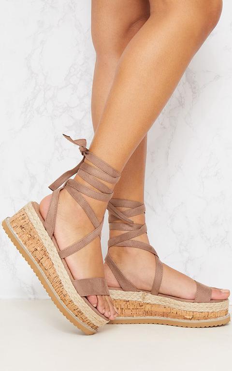 Mocha Espadrille Flatform Sandal