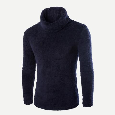 Maglione Teddy Dolcevita Da Uomo In Tinta Unita