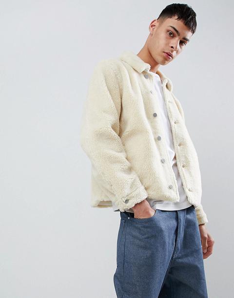 Asos - Giacca Casual In Sherpa Color Écru - Crema