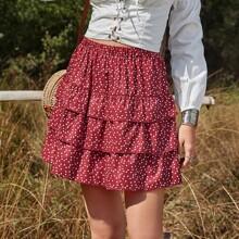 Falda A Capas De Lunares