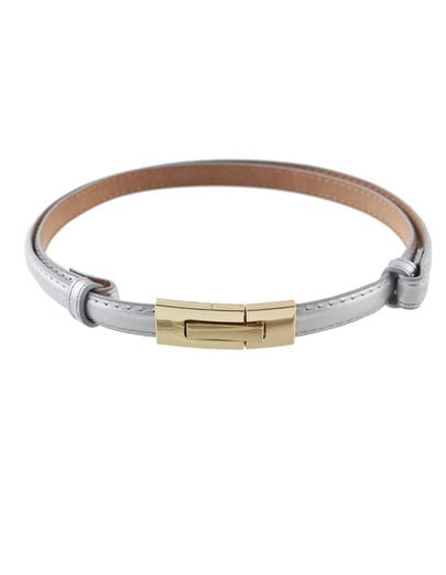 Cintura Stretta Pu Pelle - Argento