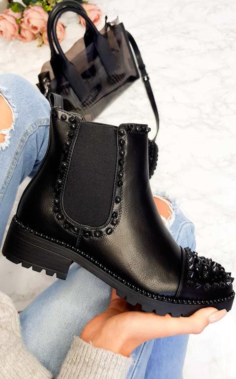 Taylor Studded Ankle Boots In Black