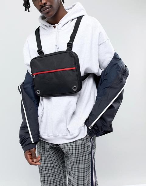 Asos Design Cross Body Harness Bag In Black - Black