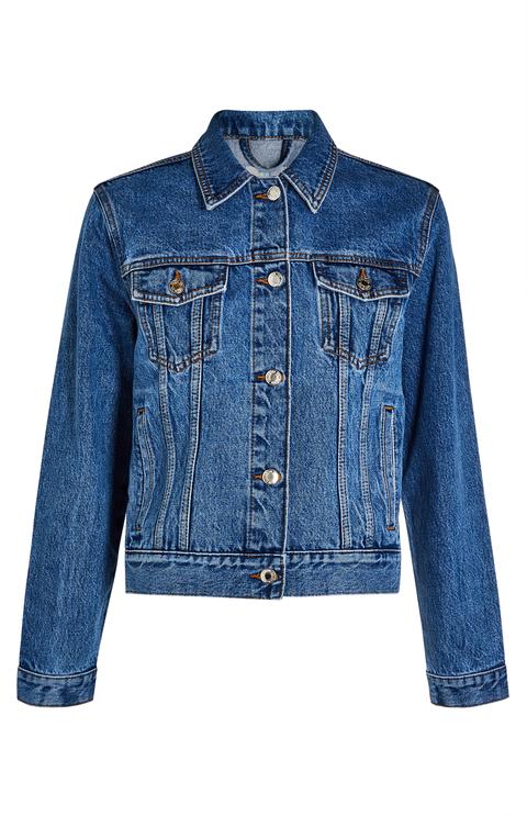 Basic Blue Denim Button Up Jacket