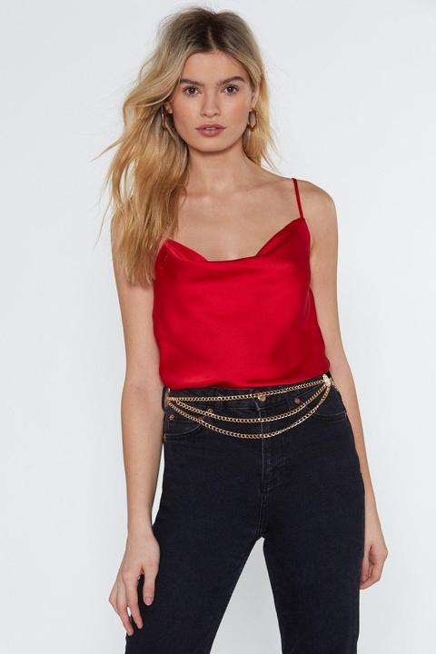 Womens Cowl Hearted Satin Top