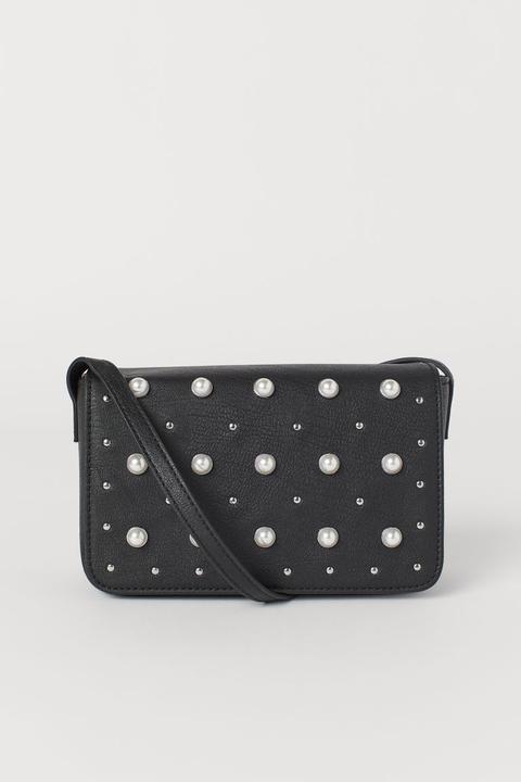 H & M - Bolso Bandolera Con Tachuelas - Negro