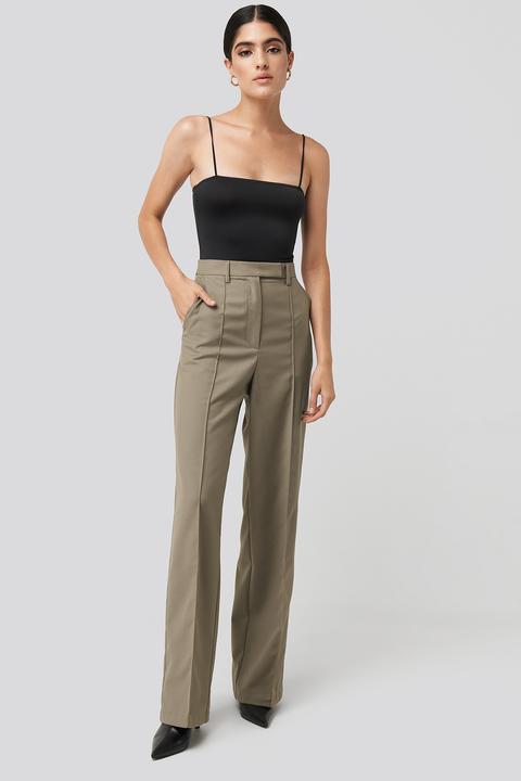 Na-kd Classic Creased Wide Leg Suit Pants - Beige