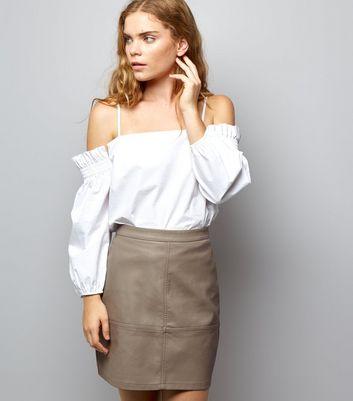Mink Leather-look Mini Skirt