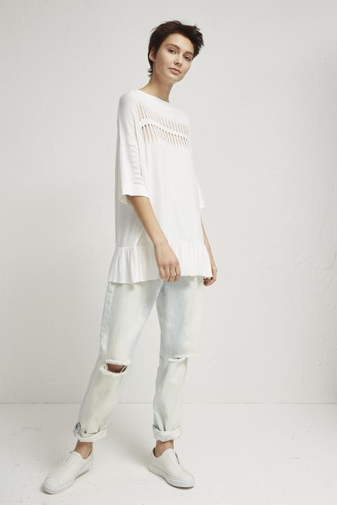 Laila Ladder Knit Jumper - Summer White