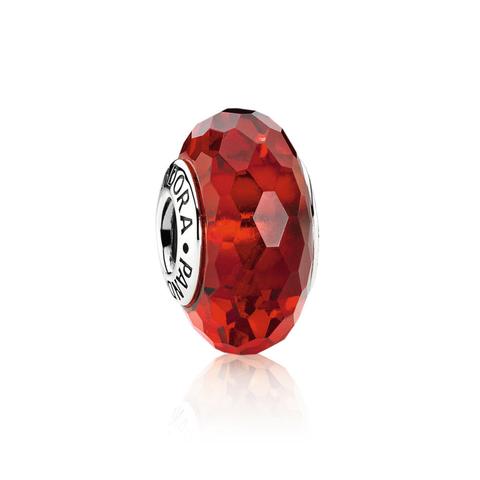 Charm In Vetro Di Murano Sfaccettato Rosso
