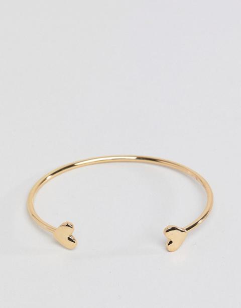 Asos Design - Bracciale Rigido Oro Con Cuore - Oro