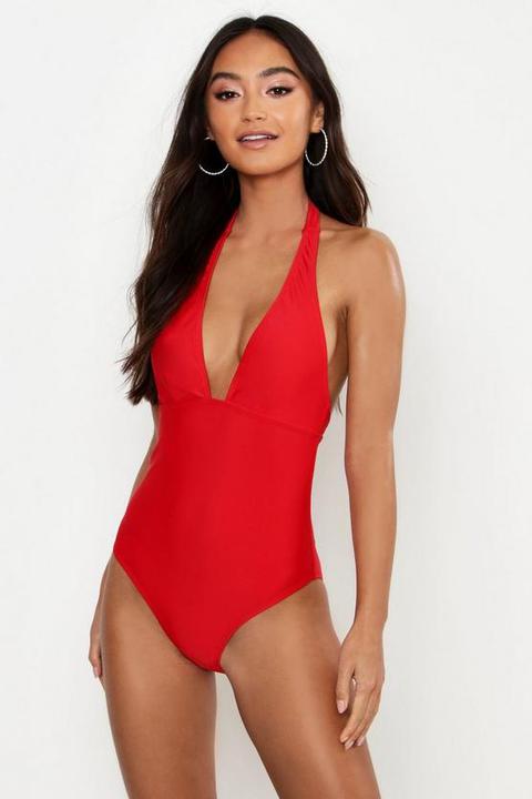 Maillot De Bain Gainant Dos Nu Petite Rouge 42 Rouge From Boohoo On 21 Buttons