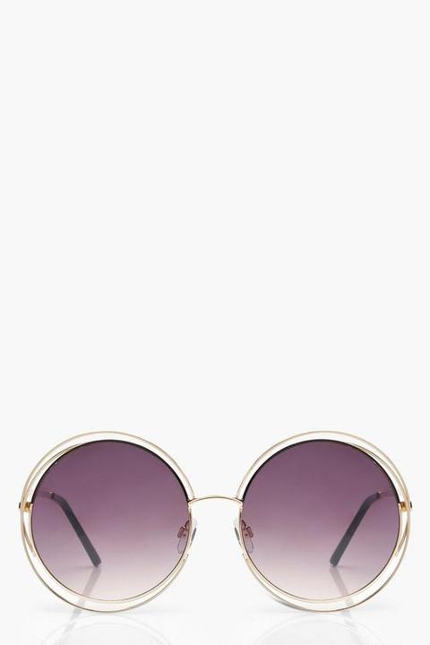 Cut Out Frame Round Sunglasses