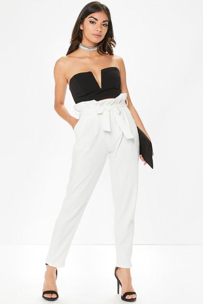 Eliza Cream Paper Bag Trousers