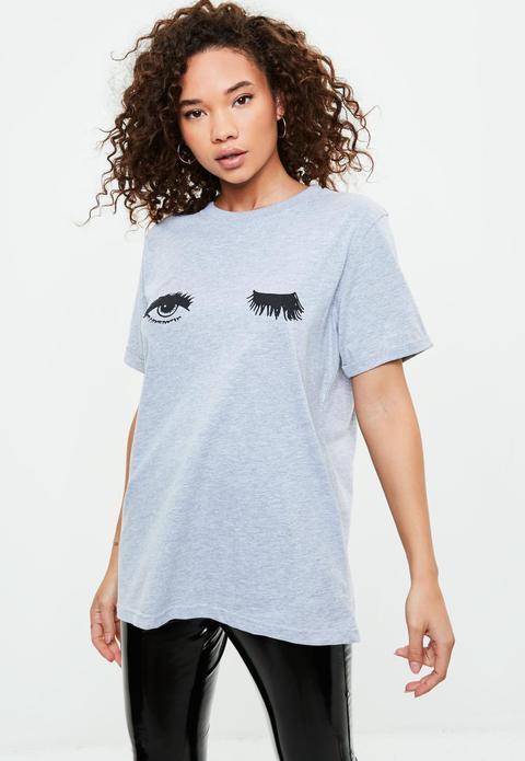 Grey Wink T-shirt, Grey