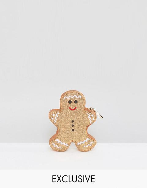 Monedero Con Purpurina Y Diseño Navideño De Pan De Jengibre Exclusivo De Valery
