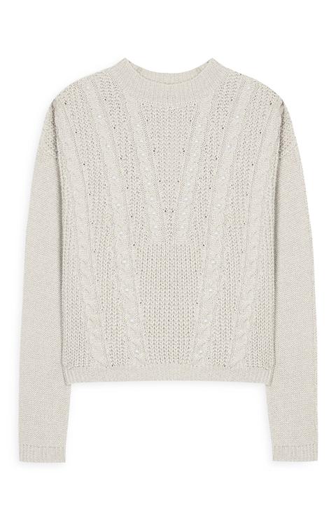 Jersey De Punto Color Crema