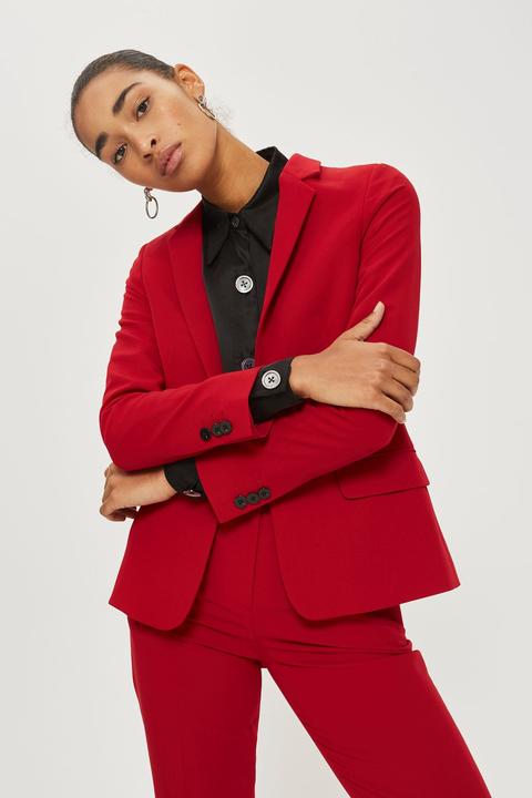 Womens Suit Jacket - Red, Red