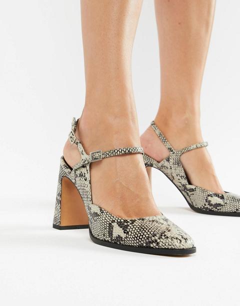Zapatos De Tacón Ancho Con Diseño De Serpiente Prague De Asos Design-multicolor