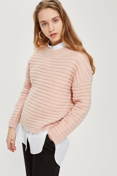 Womens **knitted Jumper By Selected Femme - Pink, Pink