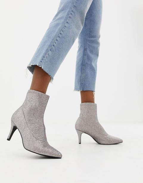 New Look - Stiefel Mit Kitten-heel-absatz - Silber