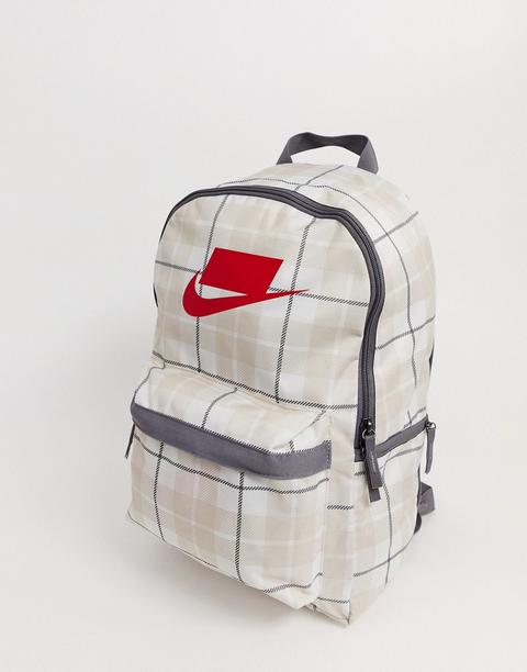 Mochila A Cuadros En Beis Heritage De Nike