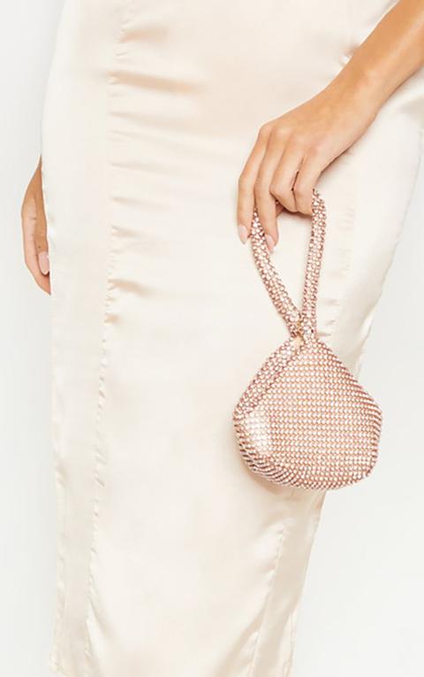 Rose Gold Diamante Chainmail Pouch