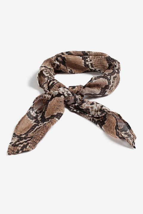 Womens **snake Print Head Scarf - Grey, Grey
