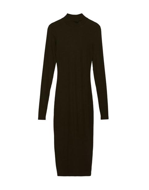 Vestito A Costine Attillato Mezzo Collo