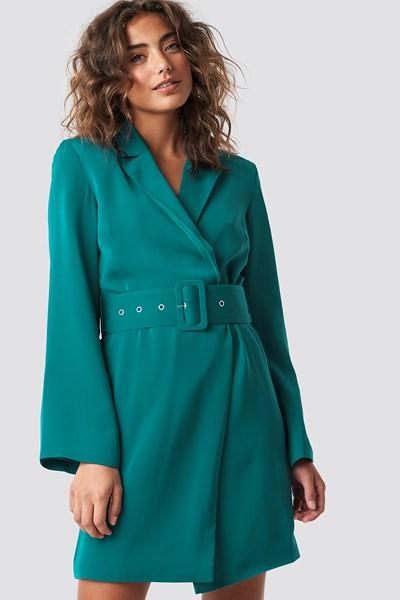 Hannalicious X Na-kd Blazer Dress - Green,blue