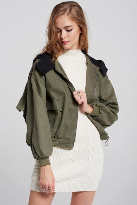 Camille Ruffle Back Bomber Jacket