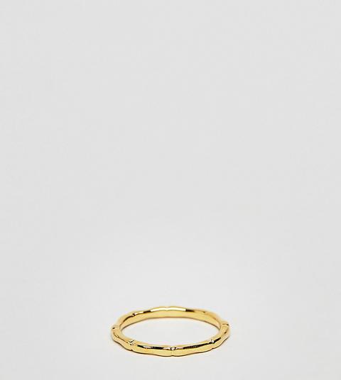 Kingsley Ryan Sterling Silver Gold Plated Bamboo Ring